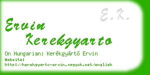 ervin kerekgyarto business card